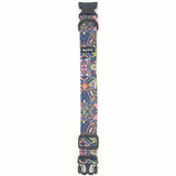 Electric Tribe dog collar in 4 cm width, full flat-lay pattern view, REPREVE canvas with ECONABLE buckle, EU-made.