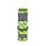 Wide dog collar 4 cm Pixel Grid pattern with ECONABLE recycled nylon buckle showing side release structure