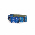 Wide dog collar 4 cm Cosmic Canvas pattern showing full arc structure and width profile