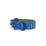 Wide dog collar 4 cm Cosmic Canvas pattern showing full arc structure and width profile