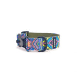 Wide dog collar 4 cm Electric Tribe pattern showing full arc structure and width profile