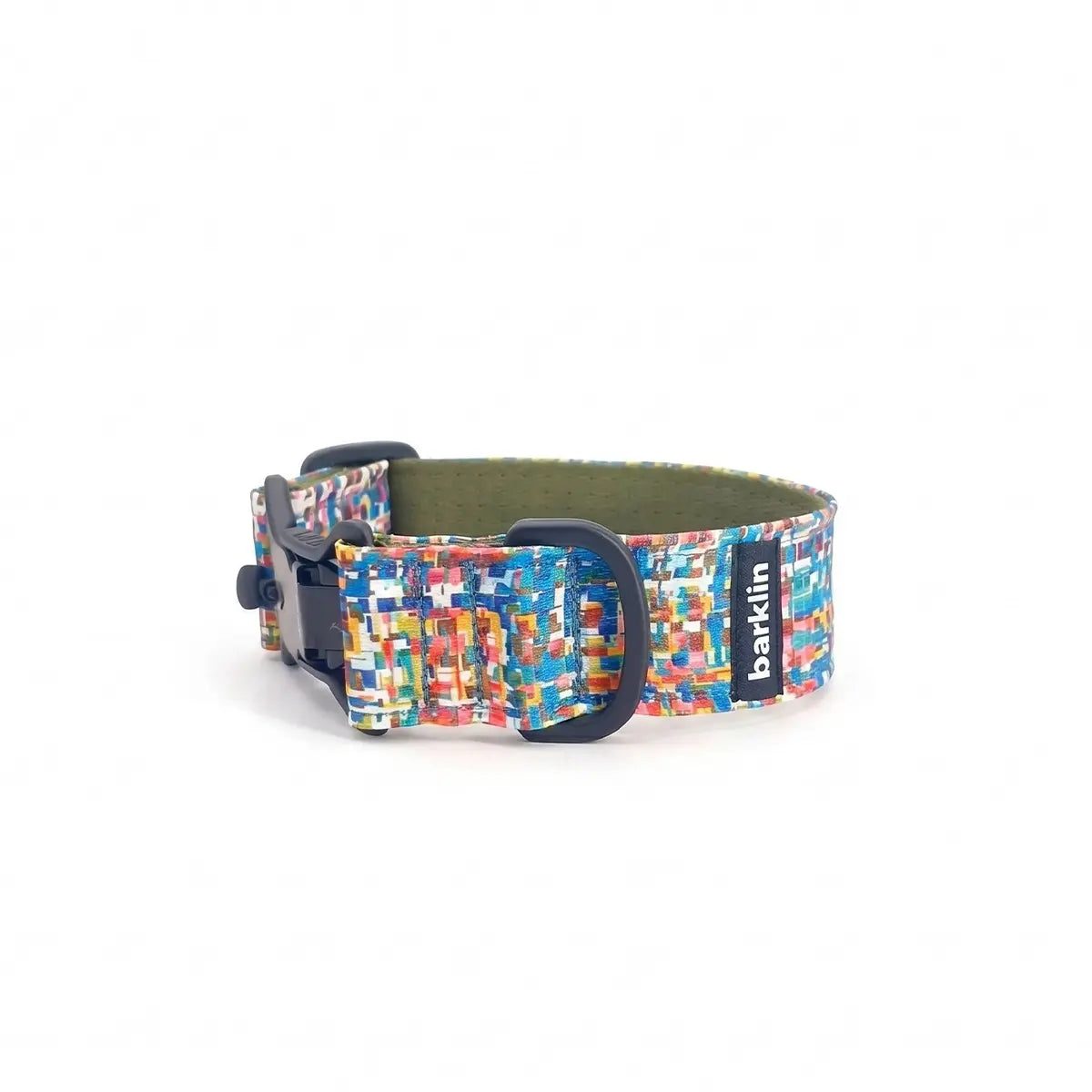 Wide dog collar 4 cm Glitch pattern showing full arc structure and width profile